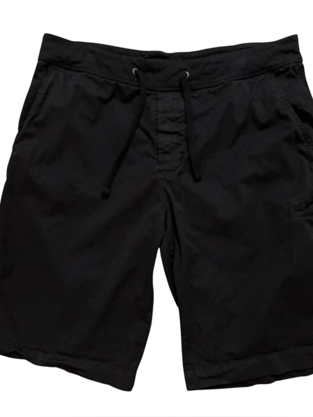 James Perse Contrast Waist Surplus Shorts Size 3 L Cargo Pocket Drawstring Black